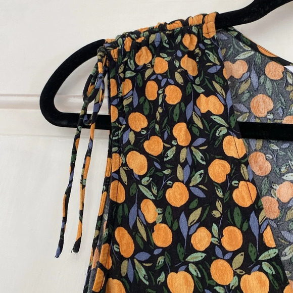 & Other Stories Tie Shoulder Mini Dress Oranges Print‎ Floral Tropical Size 6 - Picture 10 of 16